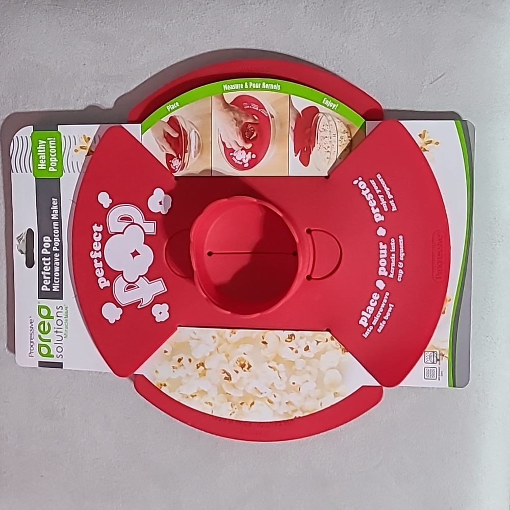 PROGRESSIVE PREP SOLUTIONS RED PERFECT POP MICROWAVE POPCORN MAKER